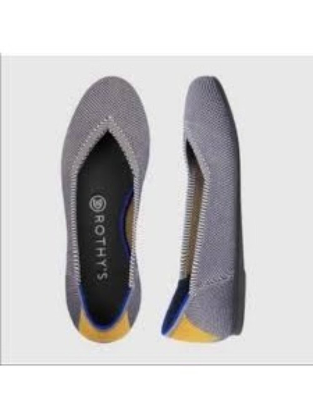 Rothy's The Flat Black and White Knit Ballet Flats, Size 10.5